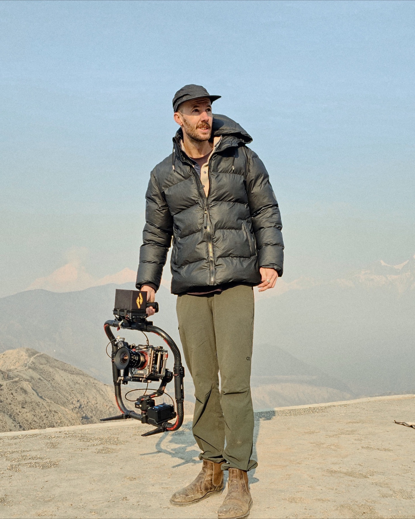 Ben Dowie filming on location in Nepal